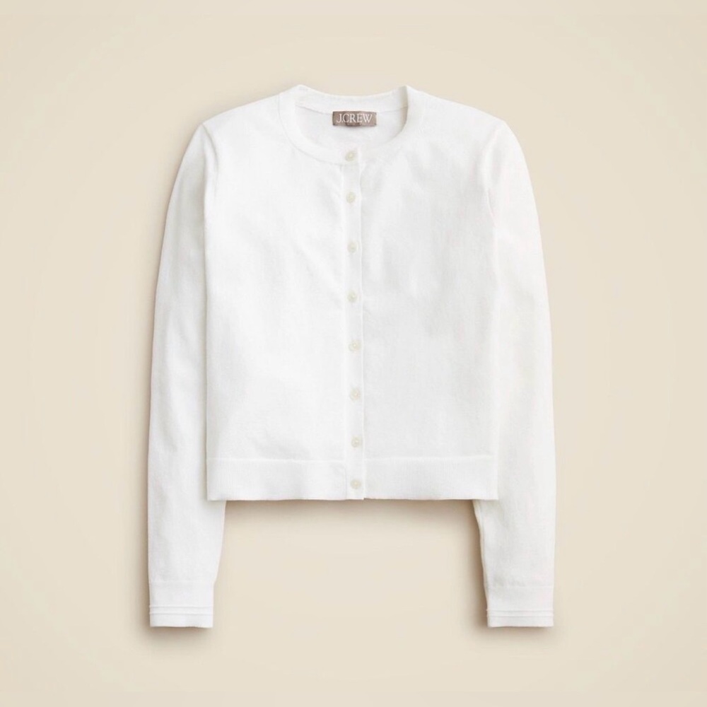 J Crew Jackie Cardigan Sweater XS White NWT Button Front CJ755 J.Crew - Picture 3 of 10